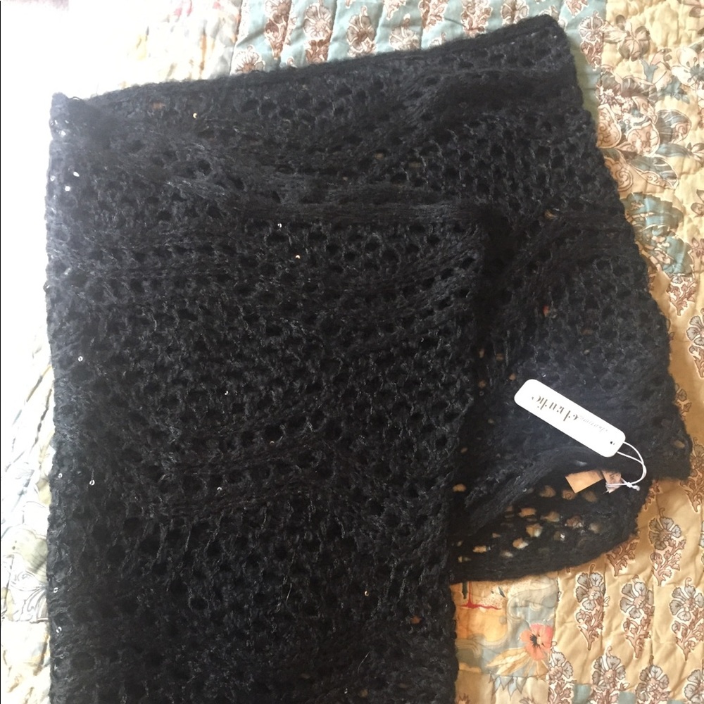 Black crochet infinity scarf